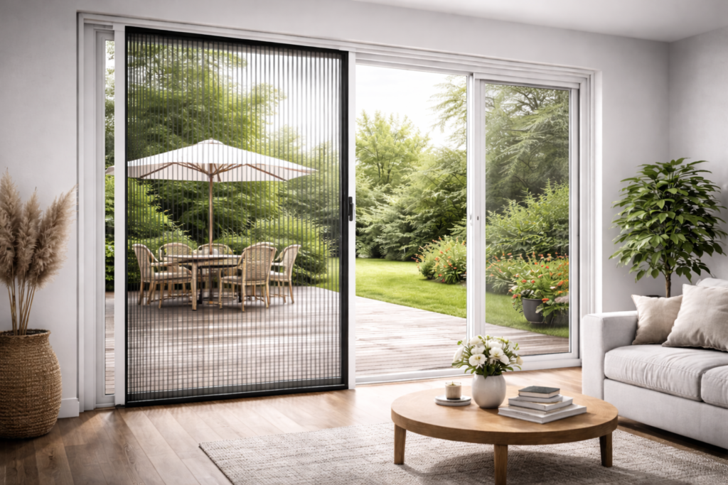 Pleated mesh Doors